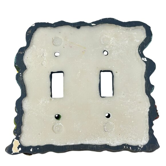 Double Light Switch Cover Underwater Ocean Theme  With Fish Coral Design Resin - Picture 2 of 6